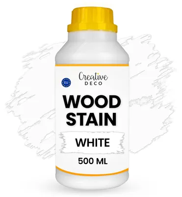 Obrázek produktu pro Creative Deco Mořidlo na dřevo na vodní bázi 500 ml Bílý rychleschnoucí lak