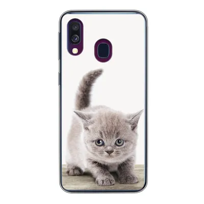Produktbild von MuchoWow® Handyhülle Schutzhülle Hülle für Samsung Galaxy A40 Kätzchen - Katze - Haustiere - Jungen - Kinder - Mädchen Silikon Softcase Handy Hülle - Handy-Tasche