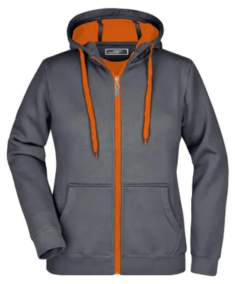 Produktbild von James and Nicholson - Jacke für Damen LT5350 (XXL) (Kohlen-Schwarz/Orange)