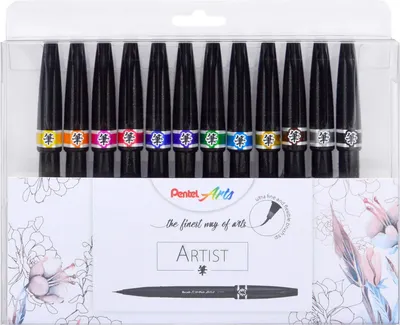 Produktbild von Pinsstift Pentel-Künstler SESF30C-4 Blasen von 12 Stück Assorti