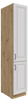 Produktbild von Küchen Vorratshochschrank 40 cm Stilo Weiss + Eiche Artisan Küchenzeile Küchenblock Einbauküche Landhaus Küche