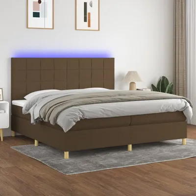 Produktbild von Maison Exclusive - Boxspringbett mit Matratze & LED Dunkelbraun 200x200 cm Stoff