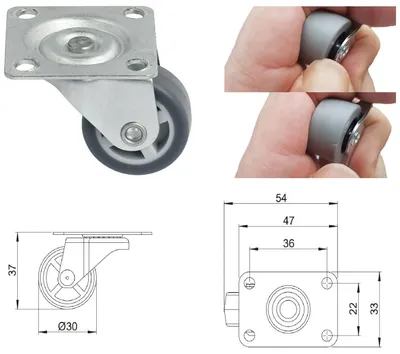Image de cyclingcolors 4 roulettes pour meubles 30 mm Roulettes pour armoires Roulettes pivotantes Roulettes de transport Roulettes pour appareils Roulettes en caoutchouc Roulettes en caoutchouc