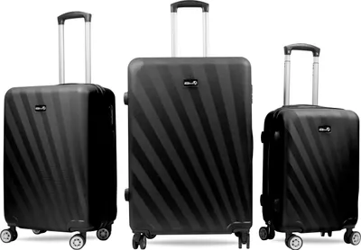 Produktbild von Aga Travel Kofferset, Reisekofferset MR4653 Schwarz, Hartschalenkoffer, Doppeltragegriff mit Zahlenschloss, Trolley Reisekoffer 3tgl 4 Rollen Reisekoffer