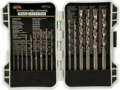 Produktbild von MASTERPROOF Steinbohrer-Satz 15 teilig, 3…10 mm, in Kunststoffbox
