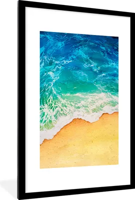 Produktbild von MuchoWow® MuchoWow® Gerahmtes Poster Meer - Golf - Strand 60x90 cm - Poster mit zchwarzem Bilderrahmen - Dekoration - Wandposter Wohnzimmer - Hochwertig