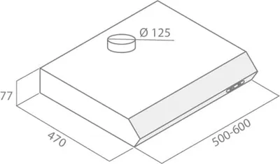 Obrázek produktu pro Digestoř DH630SL, recirkulovaný vzduch, 60 cm, 35 kWh/rok, černá