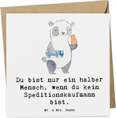Produktbild von Mr. & Mrs. Panda Deluxe Karte Speditionskaufmann Herz - Weiß - Geschenk, faltkarte, Glückwunschkarte, anlasskarte, doppelkarte, Klappkarte, Grußkarte