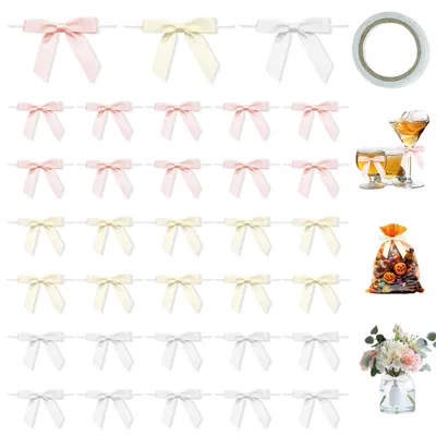 75 Satinschleifen mit Draht, 7 cm, für Geschenke & Basteln