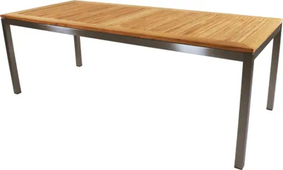 Immagine prodotto di Tavolo - 220x92 cm - acciaio inox - legno di teak