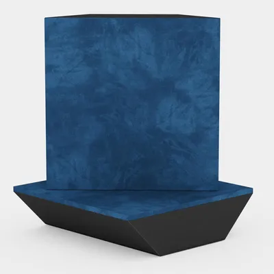 Imagen del producto de Juego de 4 paneles acústicos de esquina para graves, fabricados en tela de terciopelo, modelo "CINEMATIC-bt", con kit de montaje. Solución acústica decorativa. Absorción de sonido. [TRAP 50x50x10cm, azul]
