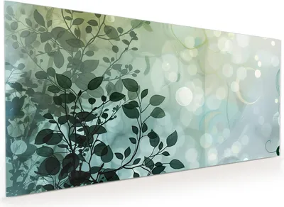 Produktbild von Küchenrückwand Spritzschutz Glas mit Motiv Blättertraum 40 x 40 cm