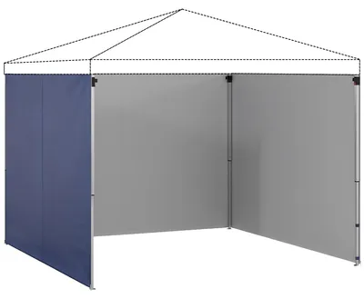 Produktbild von 3-teiliges Set Seitenteile mit Reißverschluss für 3 x 3 m Pavillon, Dunkelblau