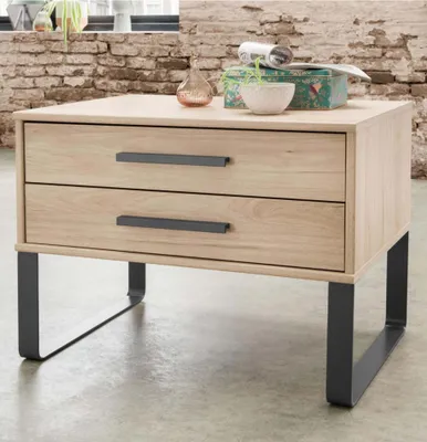 Produktbild von WIEMANN Nachttisch Brüssel mit Metallkufe Steineiche Nachbildung 60 cm
