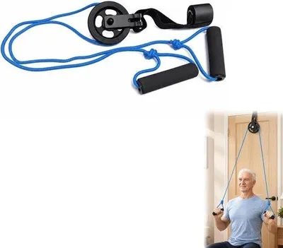 Productafbeelding van Katrol voor fitnessstudio, katrol, revalidatie, schouderhuis, hefrol met antislip handgrepen, fitnessapparaten voor