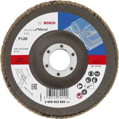 Produktbild von Fächerschleifscheibe X431 Standard for Metal, gewinkelt, 125 mm, 22,23 mm, 120