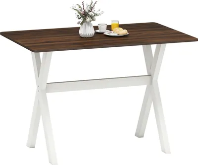Produktbild von COSTWAY Esstisch mit X-förmigem Holzbeine, Akzenttisch, Beistelltisch, Küchentisch, Esszimmertisch für Wohnzimmer, Esszimmer, Küche, 110x71x76cm