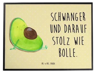 Produktbild von Mr. & Mrs. Panda Tischunterlage Avocado Schwangerschaft - Gelb Pastell - Geschenk, Babyparty, tischschutzmatte, Wunder, schreibtischunterlagen, schreibtischunterlage