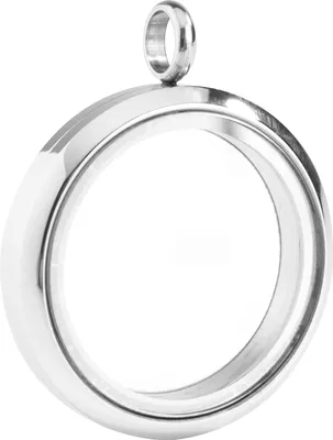 Produktbild von Medaillon-Anhänger "Rund", Ø ca. 2,9cm, Metall / Glass Silberfarben