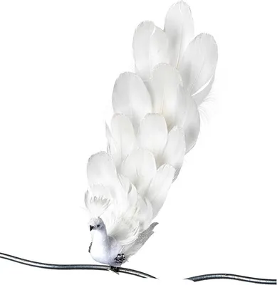 Produktbild von Goodwill Weihnachtskugel-Pfau auf Clip Weiß 31 cm