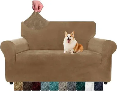 Produktbild von Beige 2-Sitzer Stretchbankhülle antirutsch waschbar