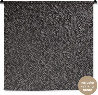 Produktbild von MuchoWow® Wandteppich Wandbehang Leder - Lederoptik - Schwarz - Hell 90x90 cm Tapisserie Dekoration Wandtuch - Wandaufhänger