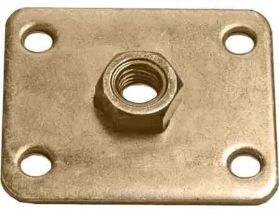 Productafbeelding van Stalen plaat met vastgesoldeerde moer, M8 - 50x60x3 mm