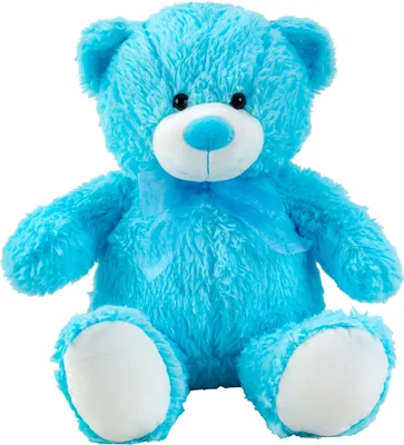 Produktbild von Teddybär Kuschelbär Blau mit Schleife 50 cm groß Plüschbär Kuscheltier samtig weich - zum liebhaben
