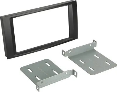 Image de Façade d'autoradio 2-DIN compatible avec VW T5 2003-2015/Touareg 2003-2010 noir