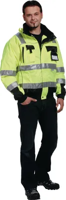 Produktbild von Asatex Warnschutz Pilotenjacke Größe M gelb / schwarz, 100%.Polyester - PTW-P/77