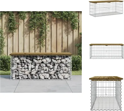 Produktbild von vidaXL Gartenbank aus Gabionen 103x44x42 cm Kiefernholz Imprägniert -  Gartenbänke