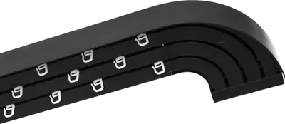 Produktbild von 3- läufig 300 cm Gardinenstange Innenschiene Decke Blende 5 cm schwarz Schiene Vorhangschiene Gardinenschiene  Rundbogen Innenlaufrollen mit Faltenhaken