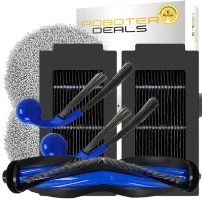 Image de Kit d'accessoires pour aspirateur robot Ecovacs Deebot T30e Omni (2 filtres, 2 brosses latérales, 2 serpillières, 1 brosse principale)