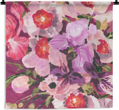 Produktbild von MuchoWow® Wandteppich Wandbehang Rosa - Orchidee - Blumen - Botanisch 60x60 cm Tapisserie Dekoration Wandtuch - Dekorationen - Wand Decke