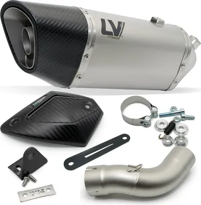 Immagine prodotto di Silenziatore posteriore LeoVince LV-14 R omologato, in titanio, con terminale in carbonio e paraspruzzi, compatibile con Kawasaki Ninja 1000 SX / Tourer anni 2020-2024 E4 / E5 / anno 2025 E5+