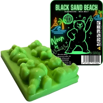 Produktbild von WonderWax Neon Duftriegel 6 x Duftwachs Bären Wachsmelt Duftwachs Raumduft für Duftlampen Soja Wachs Melts Duftmelt Aroma Wellnes Kerzen Wärmer Wax Tarts Black Sand & Beach