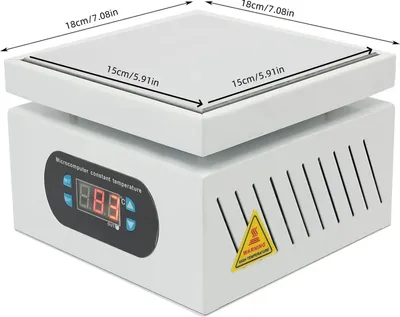 Obrázok produktu pre Elektrická výhrevná doska na spájkovanie - stanica na predhrievanie DPS - 500 W - 15 × 15 cm - 220 V - ovládanie mikropočítačom - svetlosivá