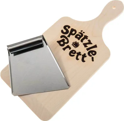Produktbild von SIDCO Spätzlebrett Spätzle Set mit Schaber Holz Holzbrett Spätzleschaber Spätzlehobel