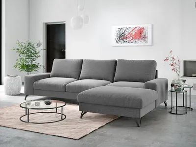 Obrázek produktu pro Rozkládací sedačka s úložným prostorem LANSING 1 - šedá, pravý roh