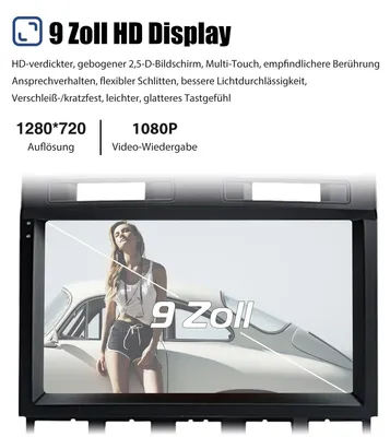 Obrázok produktu pre Android autorádio 14 pre VW Touareg 7L (2002-2009), 9-palcový dotykový displej, GPS navigácia, DAB+ rádio, 2 GB RAM, 64 GB úložisko, podpora Carplay a Android Auto, ovládanie z volantu