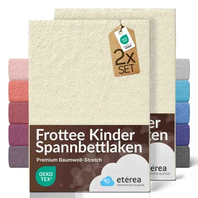 Obrázok produktu pre Froté napínacie prestieradlo étérea, 80 % bavlna, 20 % polyester, 2 ks, rozmery 60 x 120 – 70 x 140 cm