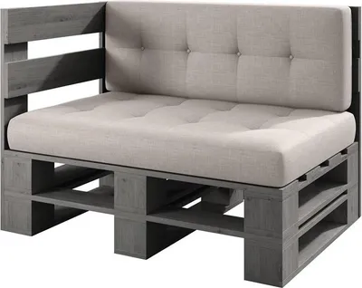 Produktbild von Lermowood Palettenmöbel Mp Eckbank 120 x 80 x 40 cm Grau | Europaletten Indoor und Outdoor Lounge Gartenmöbel Holz Gartenmöbel Set Lounge Möbel Terrasse Balkon Loft Stil Paletten