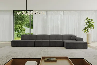 Produktbild von ALTDECOR Ecksofa in L-Form IREA-L3-v3 412x165x77 cm Dunkelgrau Corner Sofa Eckcouch Couch Wohnlandschaft Cauchsofa