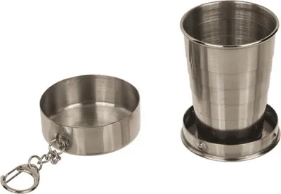 Produktbild von Schlüsselanhänger faltbares Schnapsglas aus Metall