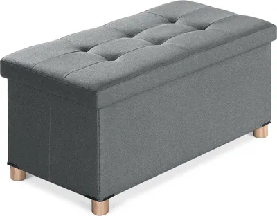Produktbild von Famanu Sitzbank mit Stauraum, faltbare Sitzkiste, Sitzhocker mit Deckel, grün, 76 x 38 x 40 cm