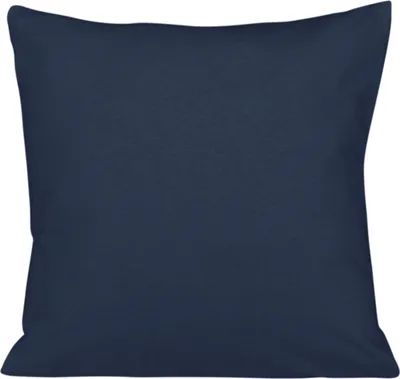 A plain navy blue pillowcase is shown against a white background.
