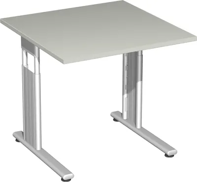 Produktbild von Geramöbel Schreibtisch höhenverstellbar, 800x800x680-820, Lichtgrau/Silber, S-617101-LS
