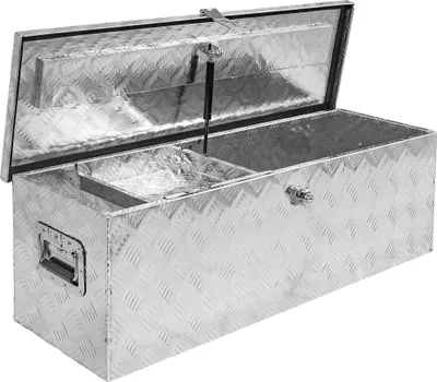 Produktbild von Trucky Set Truckbox D100 + Einhängefach Werkzeugbox Werkzeugkiste Anhängerbox Alubox Aluminium Box Einsatzkasten Einsatz Schale Organizer