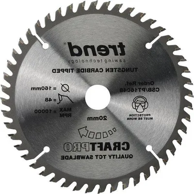 Obrázek produktu pro Pilový kotouč TCT – vysoce přesný povrch – průměr 160 mm – 48 zubů – upínací otvor 20 mm – karbid wolframu – CSB/PT16048