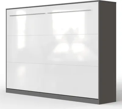 Produktbild von SMARTBett Schrankbett Standard Anthrazit/Weiss Hochglanzfront 140 Horizontal